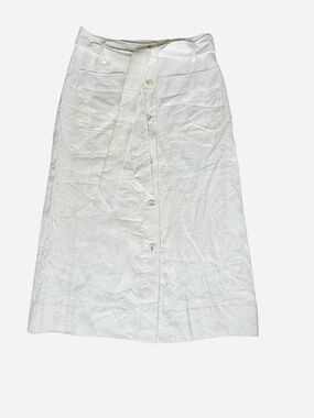 White Linen Midi Skirt Size S